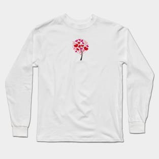 Heart tree with red shining sparkle hearts Long Sleeve T-Shirt